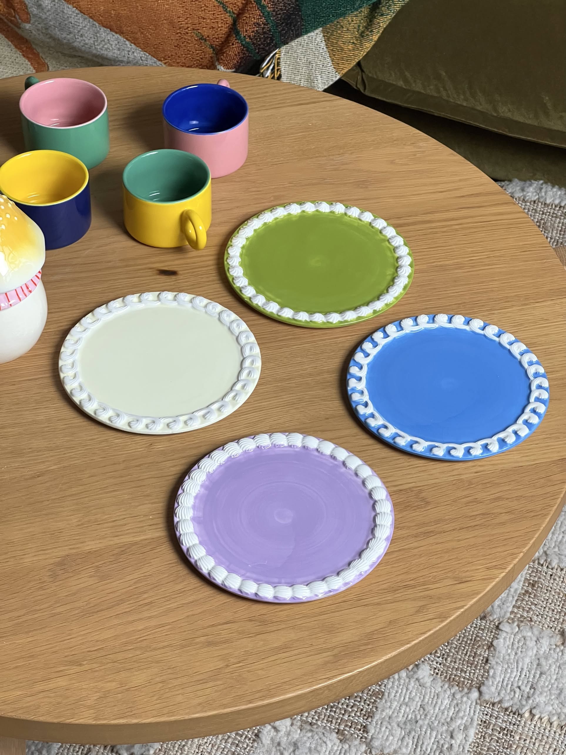 &klevering Whipped Plate #2, Set of 4 - Multicolour